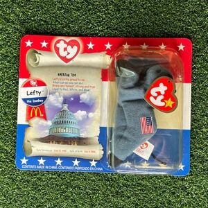 Ty‎ Beanie Baby Lefty the Donkey McDonald's American Trio 1996 NWT